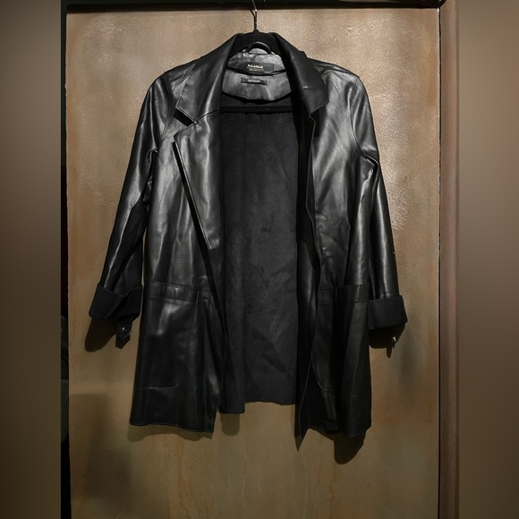 Pull&Bear Jackets & Blazers - Pull&Bear Black Leather Women's Coat